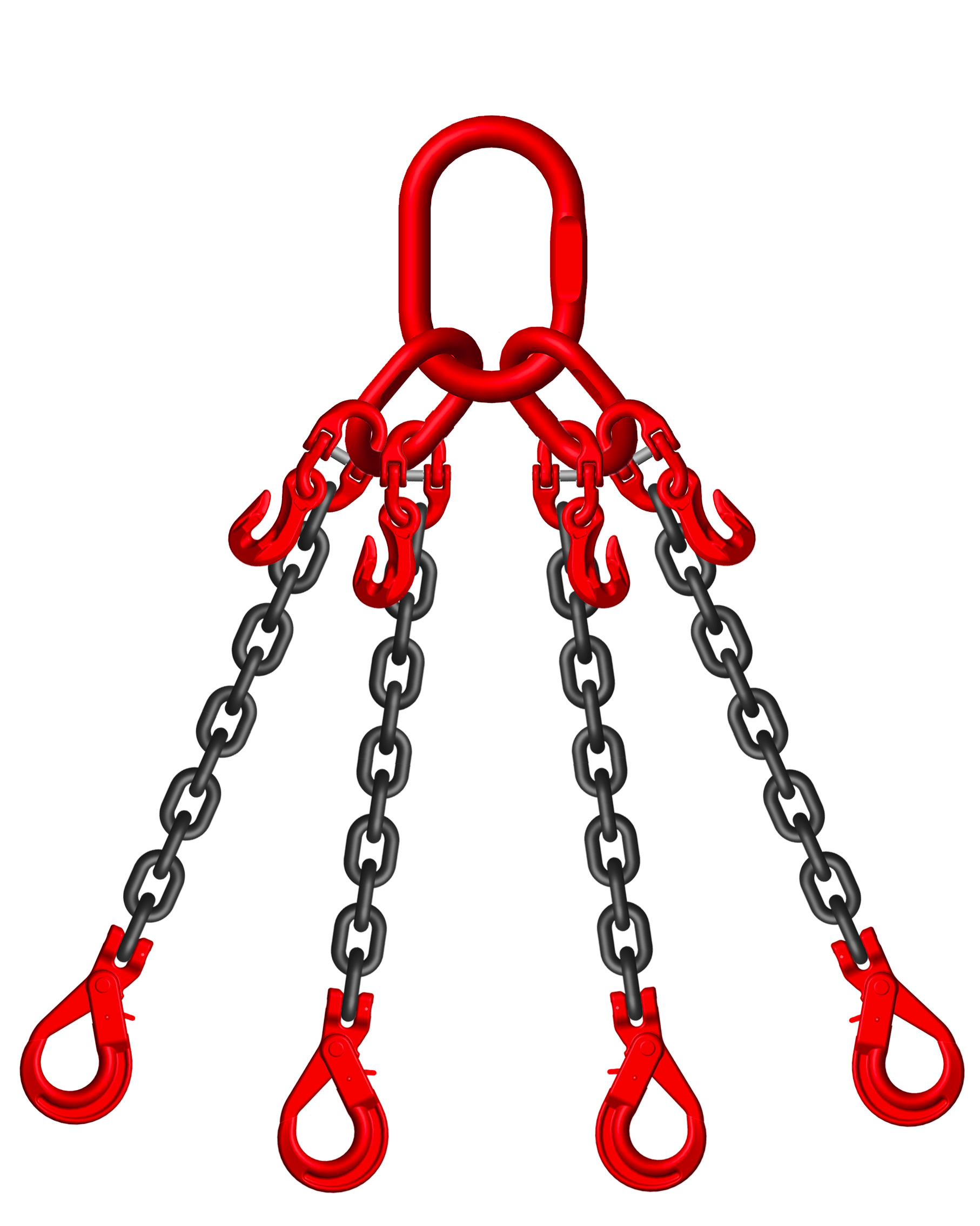 Four Leg Grade 8 Chain Sling from 7mm dia (3.15t) up to 32mm Dia (67tonne)